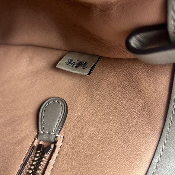 Coach Mae Nomad Taupe Leather Shoulder Bag Medium Women’s Hobo Purse Handbag - Picture 11 of 12